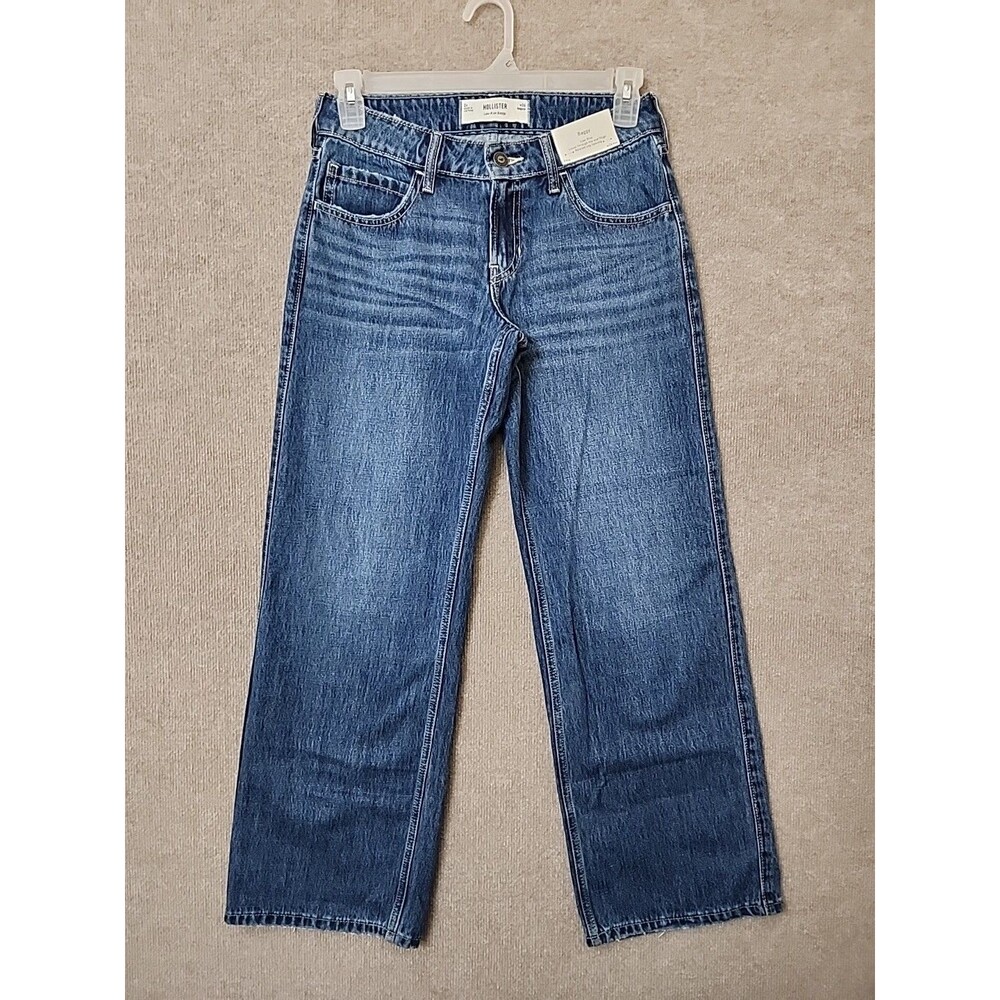Hollister Women's Classic Blue Wide Leg Jeans
